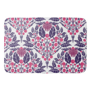 Art Nouveau  Pink & Purple–Vintage Floral Scallop  Bath Mat