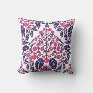 Art Nouveau Pink & Purple-Vintage Floral Scallop Cushion