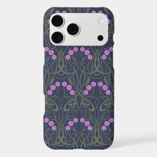 Art Nouveau Pink Roses and Sinuous Stems