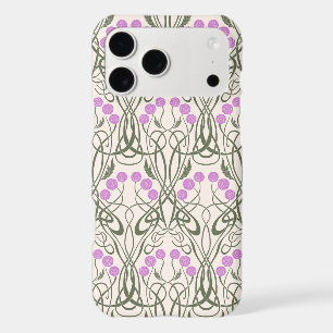 Art Nouveau Pink Roses and Sinuous Stems