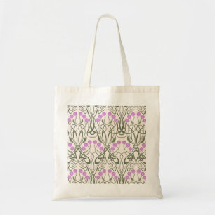 Art Nouveau Pink Roses and Sinuous Stems Tote Bag