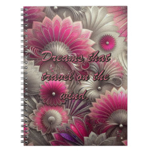 Art Nouveau Pink Silver Fans Dreams that Travel Notebook