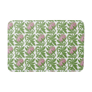 Art Nouveau pink water lilies wallpaper Bath Mat