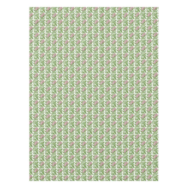 Art Nouveau pink water lilies wallpaper Tablecloth (Front)