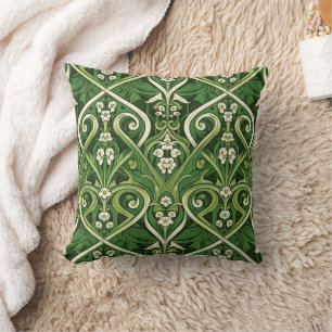 Art nouveau poisonous lily of the valley cushion