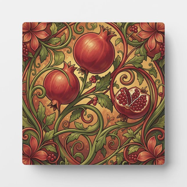 Art Nouveau Pomegranate Ornamental Pattern Plaque (Front)
