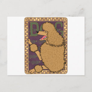 Art Nouveau Poodle Postcard