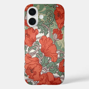 Art Nouveau Poppies iPhone 16 Case