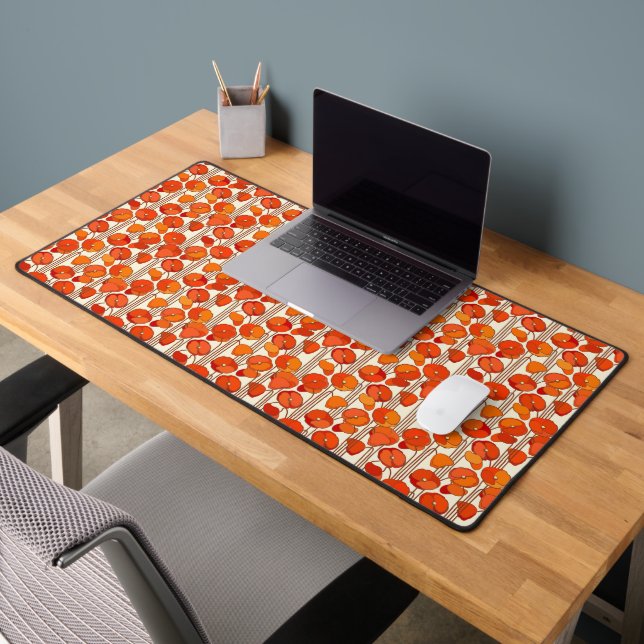 Art Nouveau Poppies Desk Mat (Office 2)