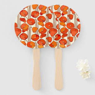 Art Nouveau Poppies Hand Fans