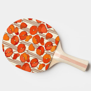 Art Nouveau Poppies Ping Pong Paddle