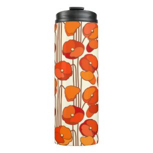 Art Nouveau Poppies Thermal Tumbler