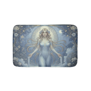 Art Nouveau portrait bathed in soft moonlight Bath Mat