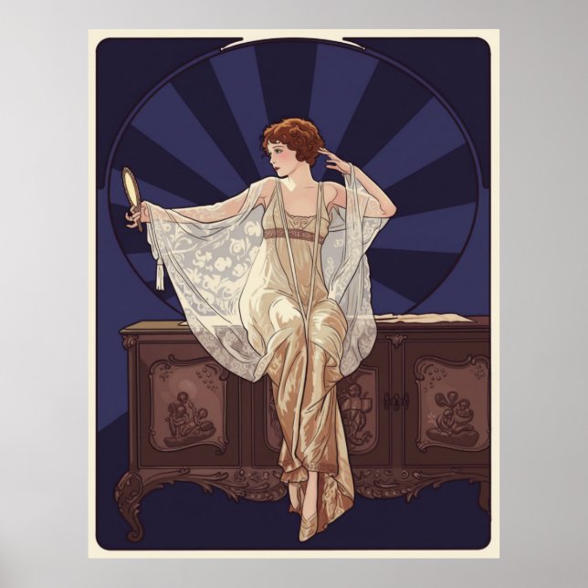 Art Nouveau Portrait of Lilian Gish Poster (Front)