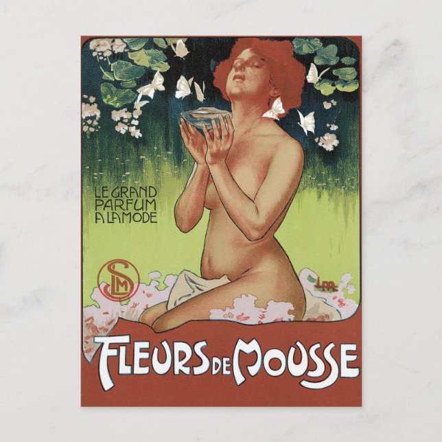 Art Nouveau Postcard - Fleurs de Mousse (Front)
