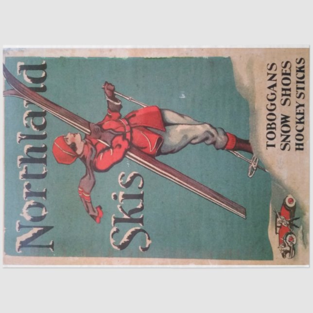 Art Nouveau Poster 24 Ski Decoupage Tissue Paper (Front)