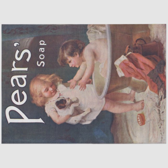 Art Nouveau Poster Soap Children Decoupage  Tissue Paper (Front)