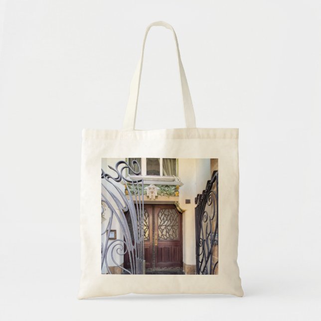 Art Nouveau Prague Door Tote Bag (Front)