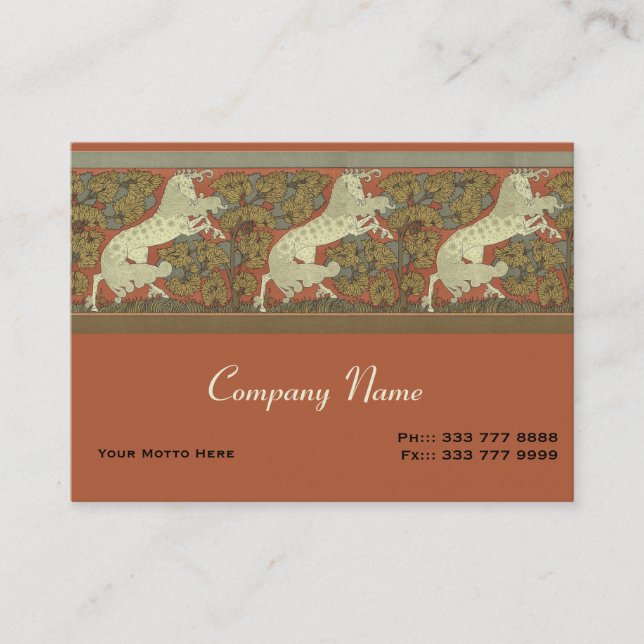 Art Nouveau Prancing Horse - Customise Business Card (Front)
