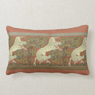 Art Nouveau Prancing Horse Lumbar Cushion