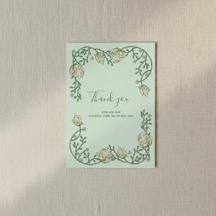Art Nouveau pretty frame thank you Card
