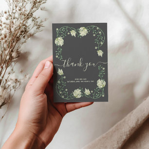 Art Nouveau pretty frame wedding thank you card