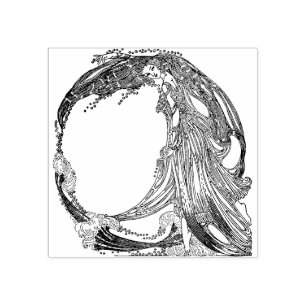 Art Nouveau Princess Rubber Stamp