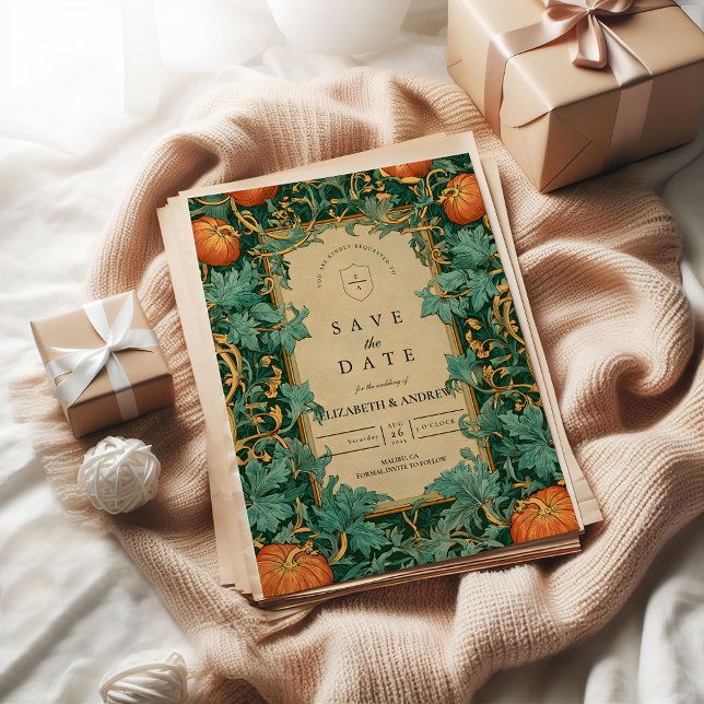 Art Nouveau Pumpkin Wedding Save The Date (Creator Uploaded)