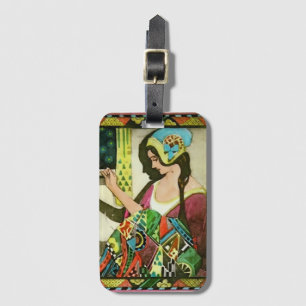 Art Nouveau Quilter Poster – Vintage Sewing Woman  Luggage Tag