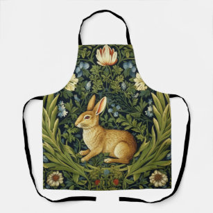 Art nouveau rabbit in the garden apron
