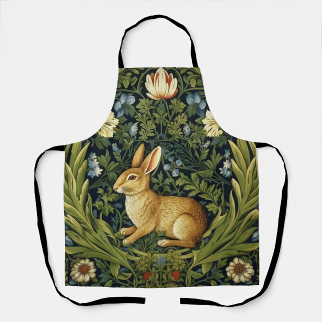 Art nouveau rabbit in the garden apron (Front)