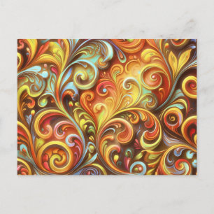 Art Nouveau: Radiant Baroque twirls postcard