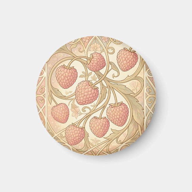 Art Nouveau Raspberry Pattern Magnet (Front)