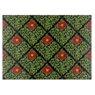 Art Nouveau Red Rose De Morgan Cutting Board