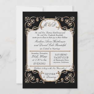 Art Nouveau Roaring 20s Deco Style Modern Elegant Invitation