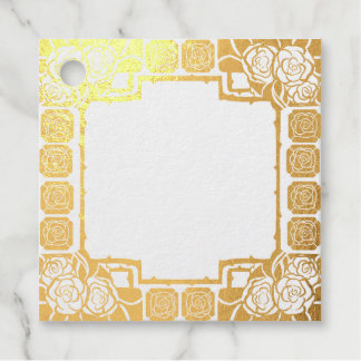 Art Nouveau Rose Border Rubber Stamp Favour Tags
