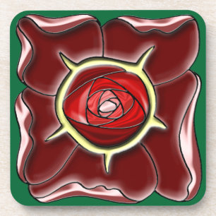 Art Nouveau rose Coaster