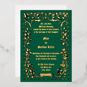 Art Nouveau Rose Scrolls Floral Border Wedding