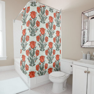 Art Nouveau roses pattern Shower Curtain
