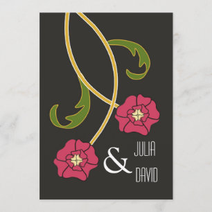 Art Nouveau Roses Wedding Invitation