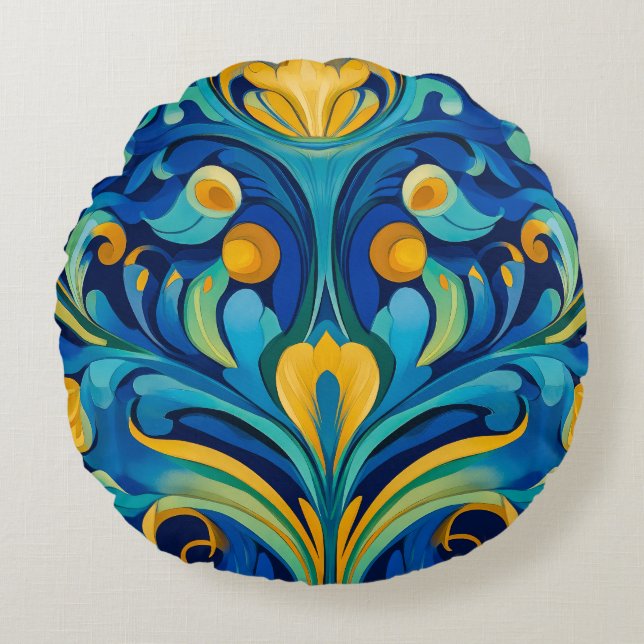 Art Nouveau Round Pillow (Front)