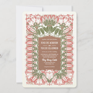 Art Nouveau Royal Lily Wedding Invitation
