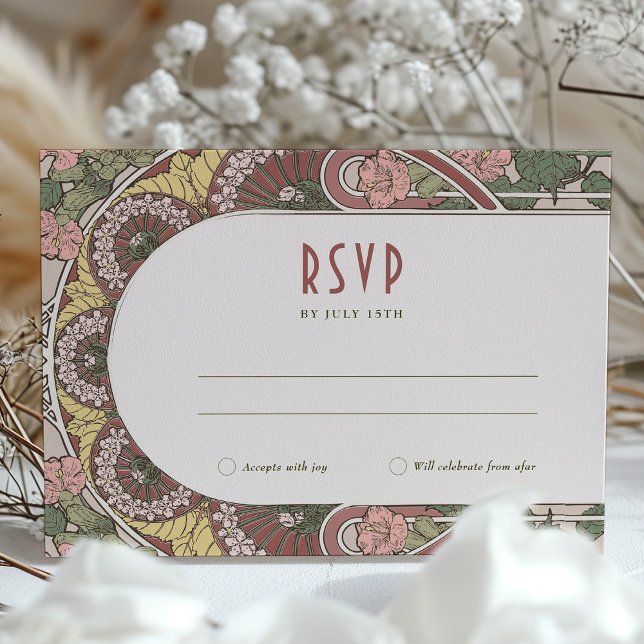 Art Nouveau RSVP and Address Cards Floral Motifs (Creator Uploaded)