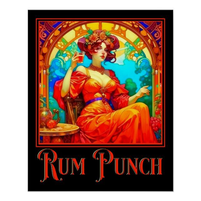 Art Nouveau Rum Punch Poster (Front)