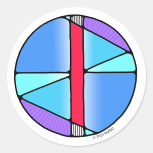 Art Nouveau Rune Isa - STILLNESS! Classic Round Sticker