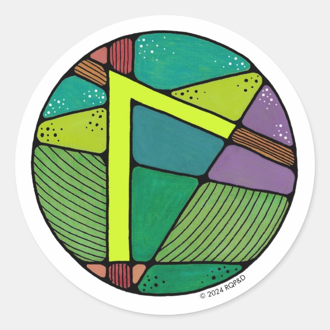 Art Nouveau Rune Laguz - LIFE Classic Round Sticker (Front)