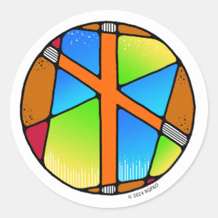 Art Nouveau Rune Naudhiz - OVERCOMING! Classic Round Sticker