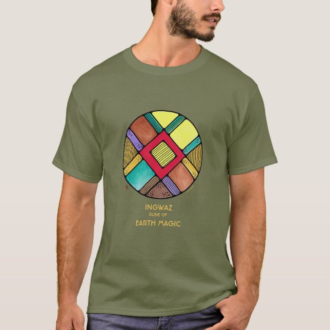 Art Nouveau Rune Shirt Ingwaz – Earth Magic (Front)