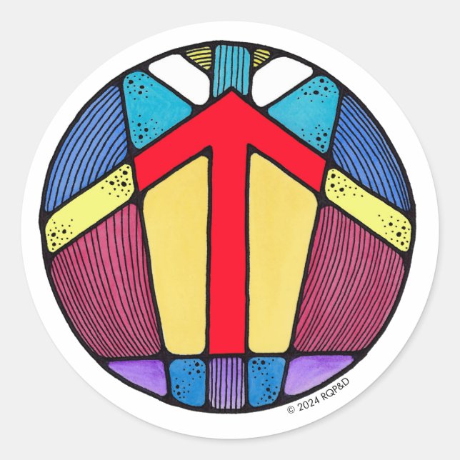 Art Nouveau Rune Tiwaz - VICTORY Classic Round Sticker (Front)
