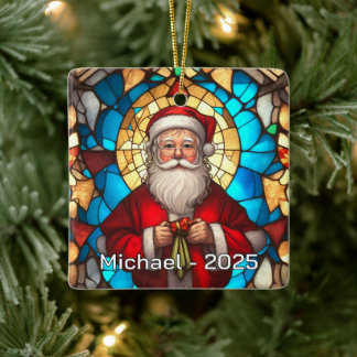 Art Nouveau Santa Ceramic Gift Ceramic Ornament